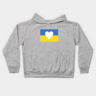 Ukraine Flag with Heart Kids Hoodie